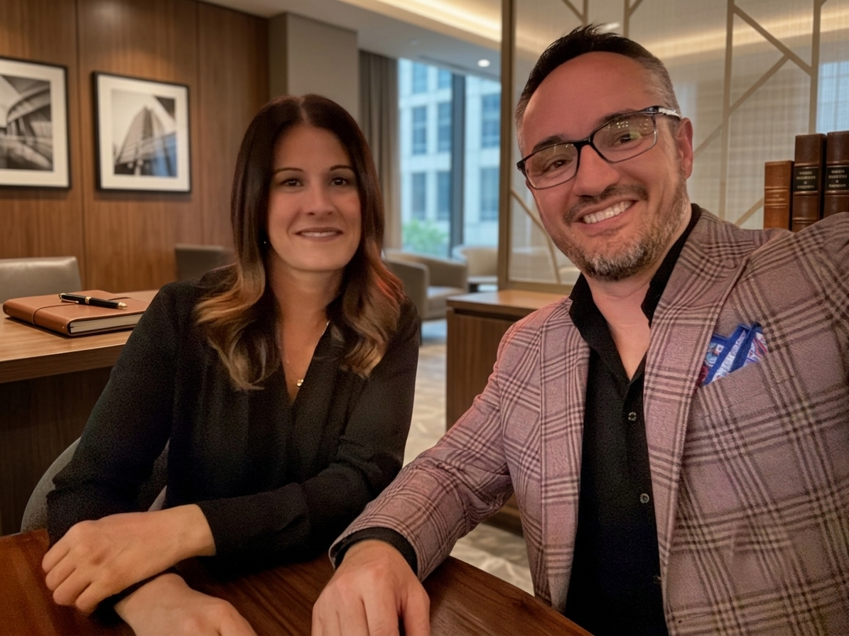 Simon Lévêque et Elsa Ramirez, associés fondateurs de S&E Capital, réunis autour d'une table de travail