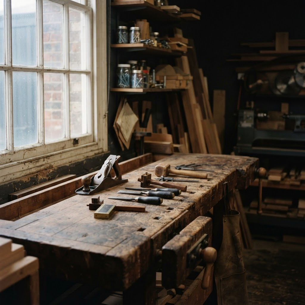 Un atelier au petit matin — l'œuvre patiente d'une vie de travail